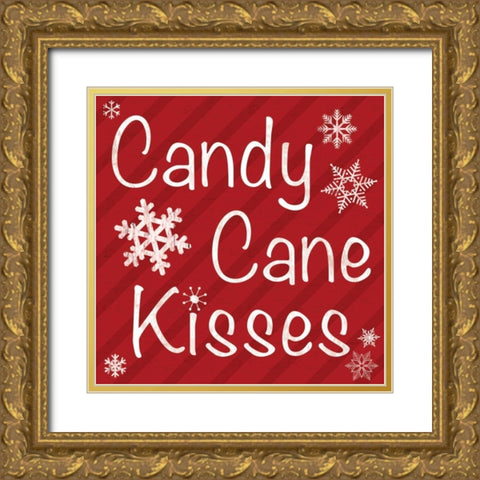 Candy Cane Gold Ornate Wood Framed Art Print with Double Matting by Gibbons, Lauren