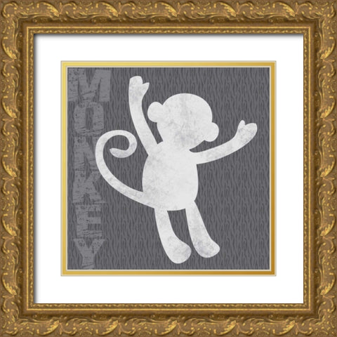 Monkey Gold Ornate Wood Framed Art Print with Double Matting by Gibbons, Lauren