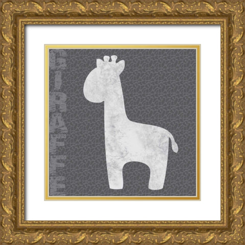 Giraffe Gold Ornate Wood Framed Art Print with Double Matting by Gibbons, Lauren