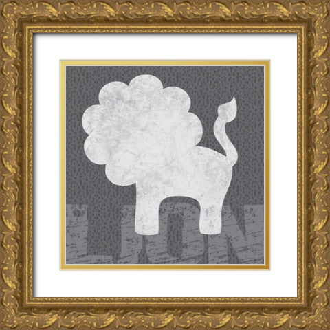 Lion Gold Ornate Wood Framed Art Print with Double Matting by Gibbons, Lauren