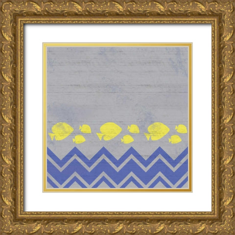 Striped Fish Gold Ornate Wood Framed Art Print with Double Matting by Gibbons, Lauren
