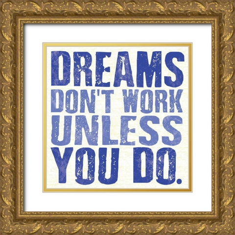 Dreams Gold Ornate Wood Framed Art Print with Double Matting by Gibbons, Lauren