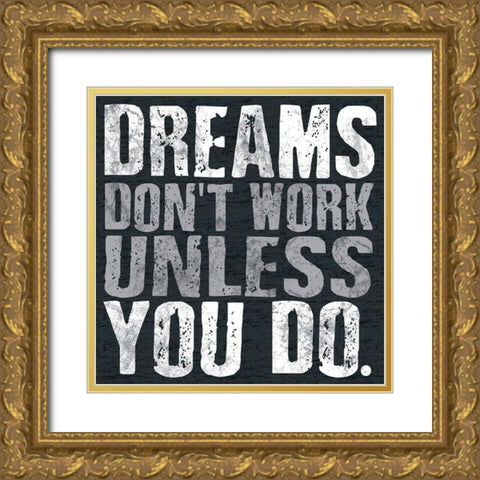 Dreams BW Gold Ornate Wood Framed Art Print with Double Matting by Gibbons, Lauren