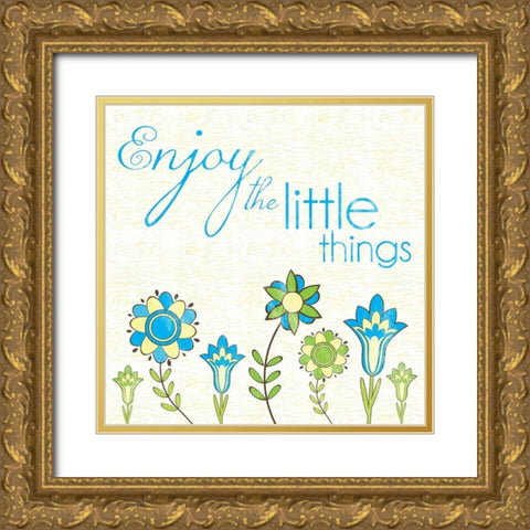 Enjoy Little Things Gold Ornate Wood Framed Art Print with Double Matting by Gibbons, Lauren