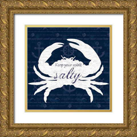 Crab Talk Gold Ornate Wood Framed Art Print with Double Matting by Gibbons, Lauren