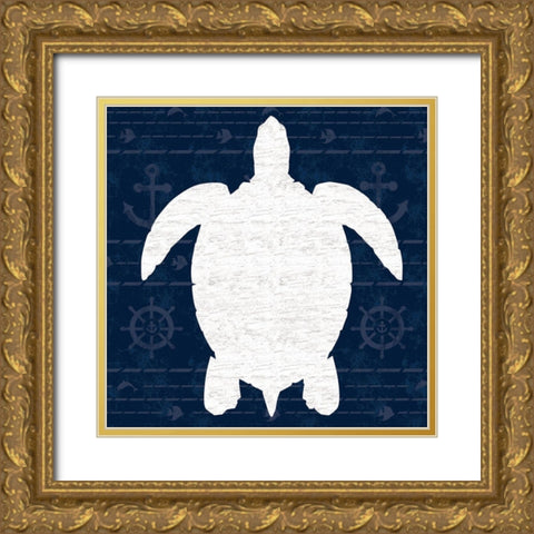 Turtle 2 Gold Ornate Wood Framed Art Print with Double Matting by Gibbons, Lauren