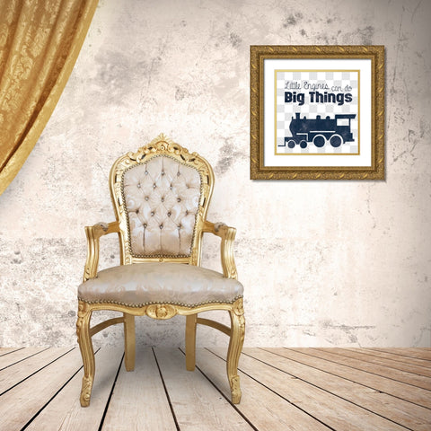 Little Engines Gold Ornate Wood Framed Art Print with Double Matting by Gibbons, Lauren