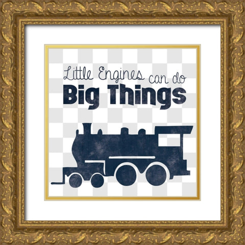 Little Engines Gold Ornate Wood Framed Art Print with Double Matting by Gibbons, Lauren