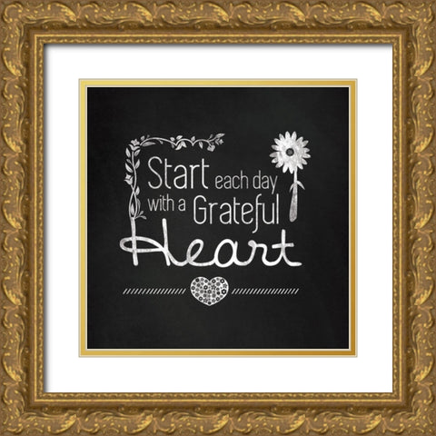 Heart Gold Ornate Wood Framed Art Print with Double Matting by Gibbons, Lauren