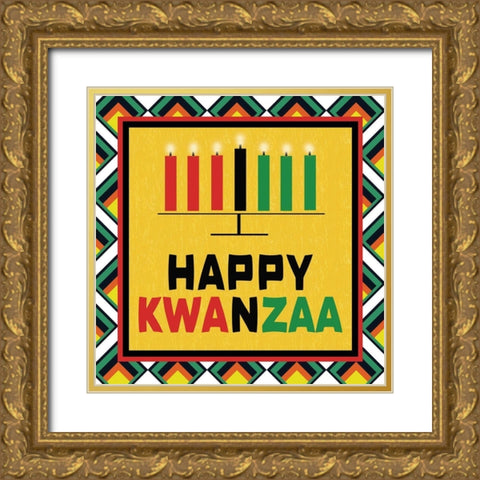 Kwanzaa Gold Ornate Wood Framed Art Print with Double Matting by Gibbons, Lauren