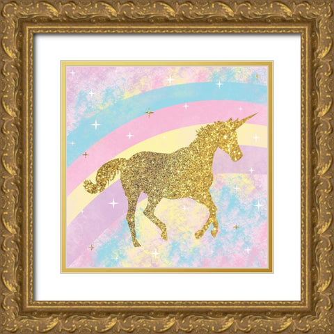 Unicorn 2 Gold Ornate Wood Framed Art Print with Double Matting by Gibbons, Lauren