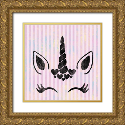 Unicorn 3 Gold Ornate Wood Framed Art Print with Double Matting by Gibbons, Lauren