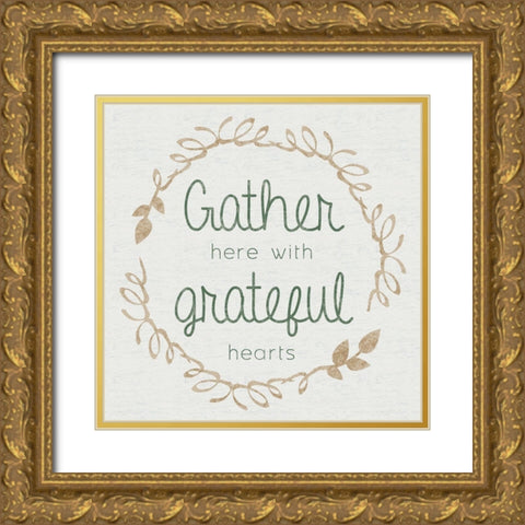 Grateful Gold Ornate Wood Framed Art Print with Double Matting by Gibbons, Lauren