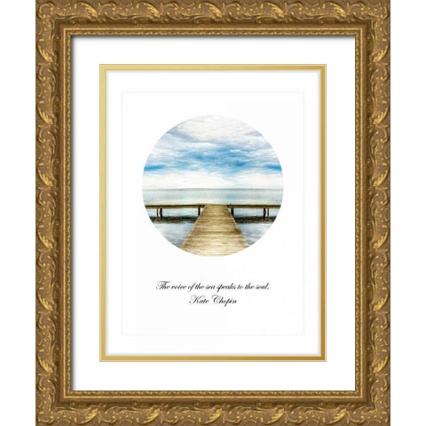 The Voice of The Sea Gold Ornate Wood Framed Art Print with Double Matting by Head, Danny