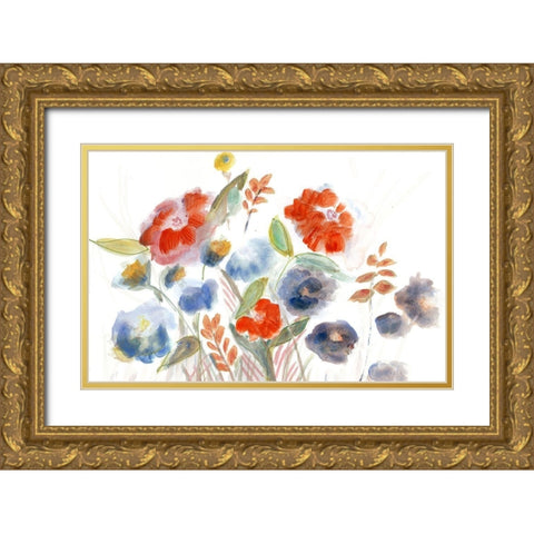 Walking With You Gold Ornate Wood Framed Art Print with Double Matting by Daisy D
