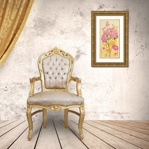 Sunshine Sprinkle Gold Ornate Wood Framed Art Print with Double Matting by Daisy D