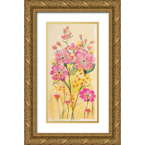 Sunshine Sprinkle Gold Ornate Wood Framed Art Print with Double Matting by Daisy D