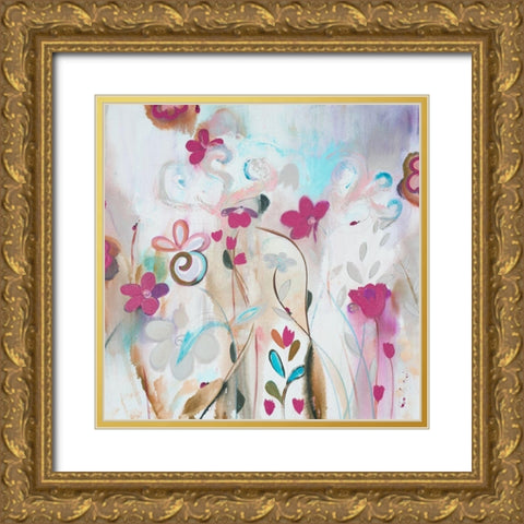 Ethereal Edge Muted Gold Ornate Wood Framed Art Print with Double Matting by Daisy D