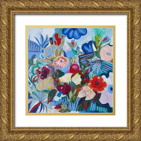 Boardwalk Blooms Gold Ornate Wood Framed Art Print with Double Matting by Daisy D