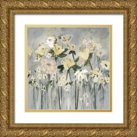 Soft Garden Gold Ornate Wood Framed Art Print with Double Matting by Daisy D