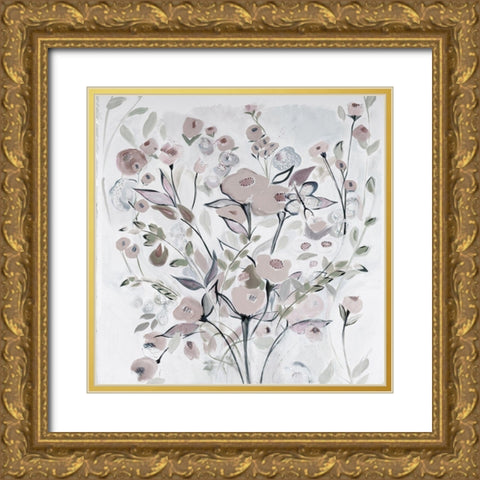 Soft Celebration of Love Gold Ornate Wood Framed Art Print with Double Matting by Daisy D