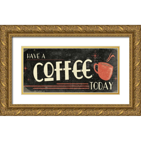 Coffee2 Gold Ornate Wood Framed Art Print with Double Matting by Grey, Jace