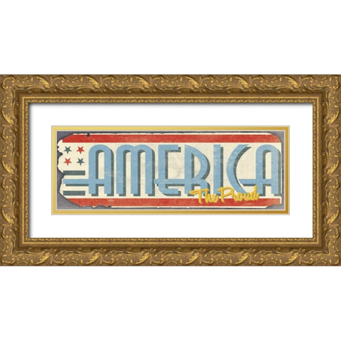America Gold Ornate Wood Framed Art Print with Double Matting by Grey, Jace