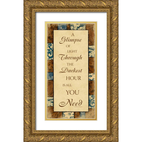 Darkest Gold Ornate Wood Framed Art Print with Double Matting by Grey, Jace