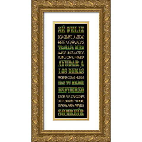 Feliz Gold Ornate Wood Framed Art Print with Double Matting by Grey, Jace