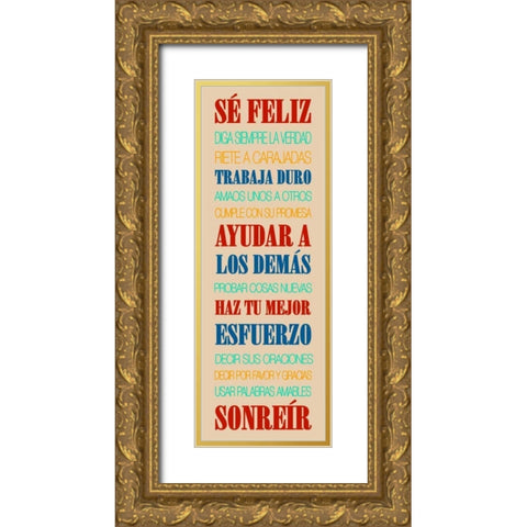 Feliz 2 Gold Ornate Wood Framed Art Print with Double Matting by Grey, Jace