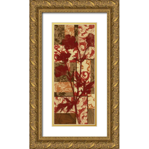 Patchfloral Gold Ornate Wood Framed Art Print with Double Matting by Grey, Jace