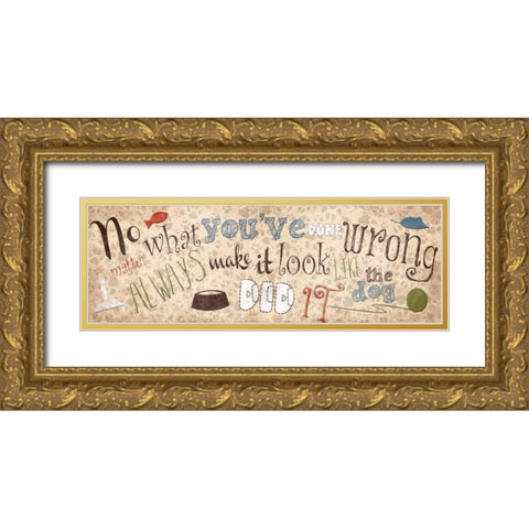 Cat Gold Ornate Wood Framed Art Print with Double Matting by Grey, Jace