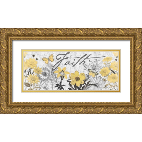 FLORAL FAITH Gold Ornate Wood Framed Art Print with Double Matting by Grey, Jace