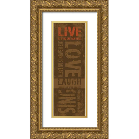 Typography Gold Ornate Wood Framed Art Print with Double Matting by Grey, Jace
