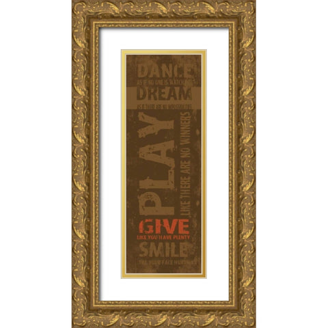 Typography Gold Ornate Wood Framed Art Print with Double Matting by Grey, Jace