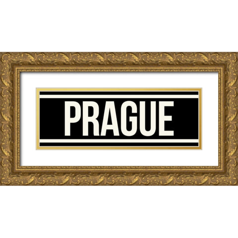 PRAGUE Gold Ornate Wood Framed Art Print with Double Matting by Grey, Jace