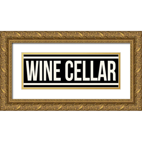 WINE CELLAR Gold Ornate Wood Framed Art Print with Double Matting by Grey, Jace
