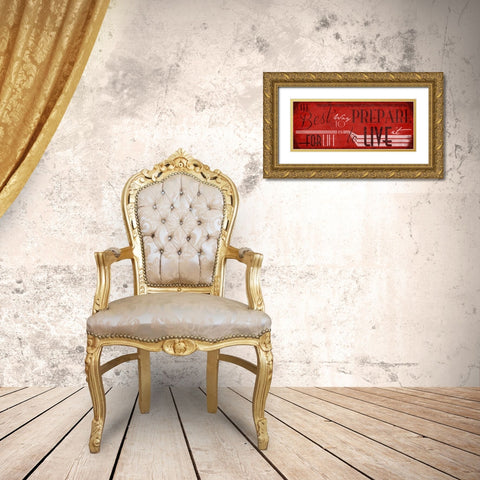 Type Red Gold Ornate Wood Framed Art Print with Double Matting by Grey, Jace