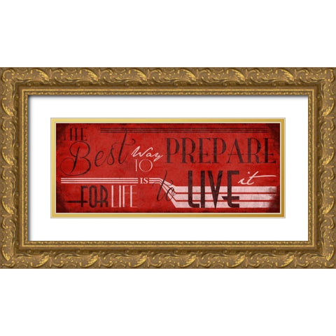 Type Red Gold Ornate Wood Framed Art Print with Double Matting by Grey, Jace
