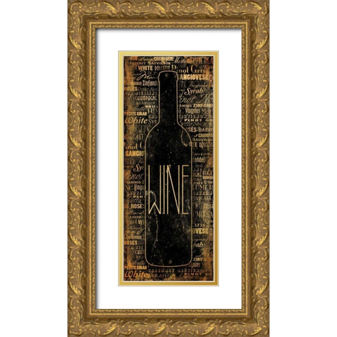 WINE Gold Ornate Wood Framed Art Print with Double Matting by Grey, Jace