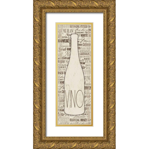 VINO CREAM Gold Ornate Wood Framed Art Print with Double Matting by Grey, Jace