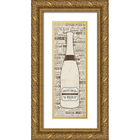VINO CREAM Gold Ornate Wood Framed Art Print with Double Matting by Grey, Jace