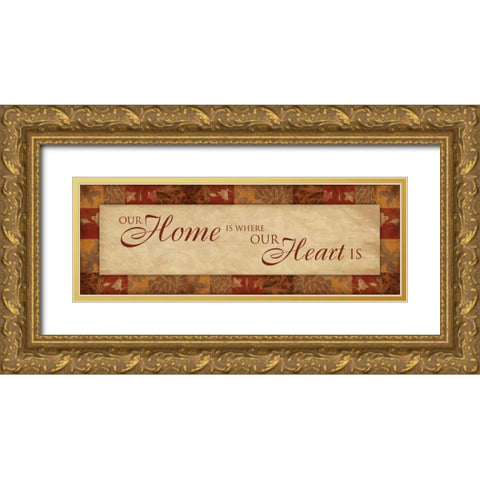 Home Gold Ornate Wood Framed Art Print with Double Matting by Grey, Jace