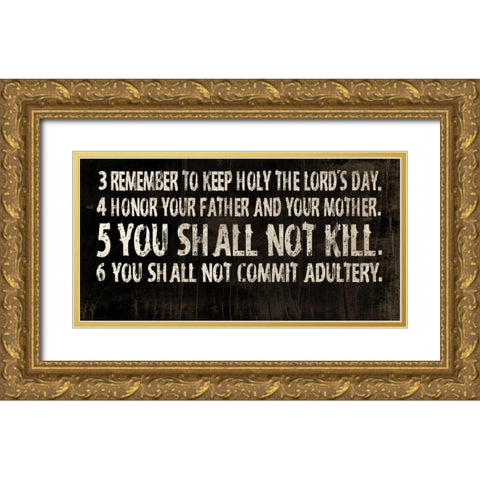 10 Commandments Gold Ornate Wood Framed Art Print with Double Matting by Grey, Jace