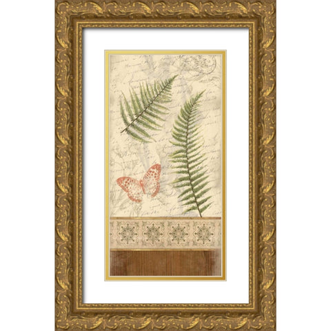 Spice Ferns Gold Ornate Wood Framed Art Print with Double Matting by Grey, Jace