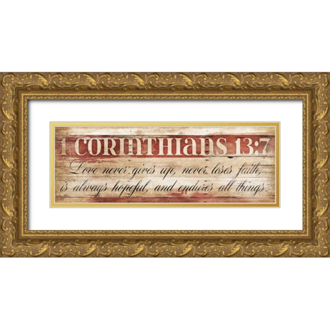 Endures All Things Gold Ornate Wood Framed Art Print with Double Matting by Grey, Jace