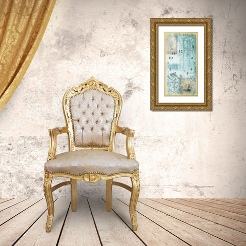 Sea Clock Gold Ornate Wood Framed Art Print with Double Matting by Grey, Jace