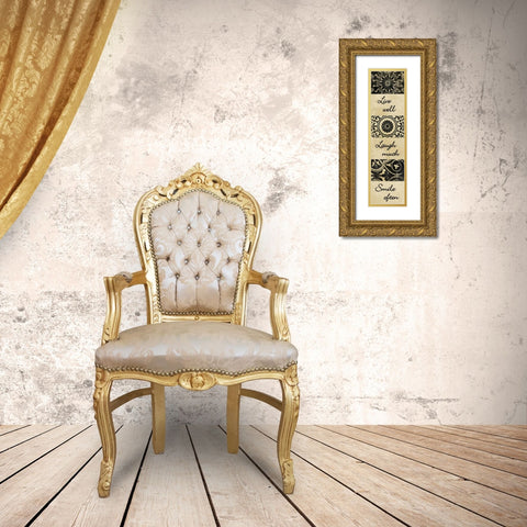 Live Well Gold Ornate Wood Framed Art Print with Double Matting by Grey, Jace