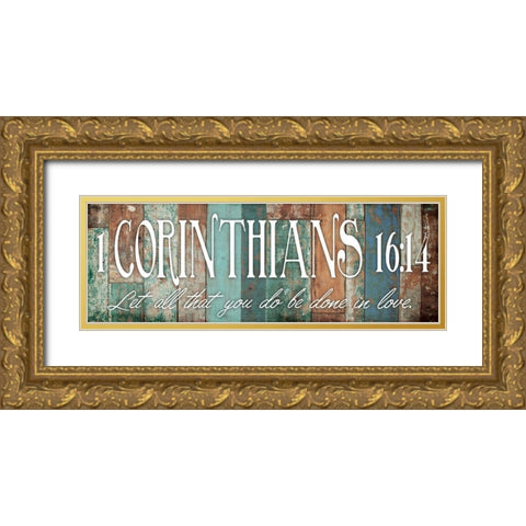 Done In Love Gold Ornate Wood Framed Art Print with Double Matting by Grey, Jace