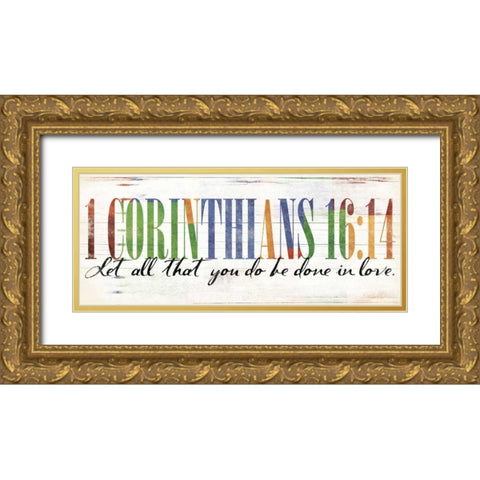 Let All Gold Ornate Wood Framed Art Print with Double Matting by Grey, Jace